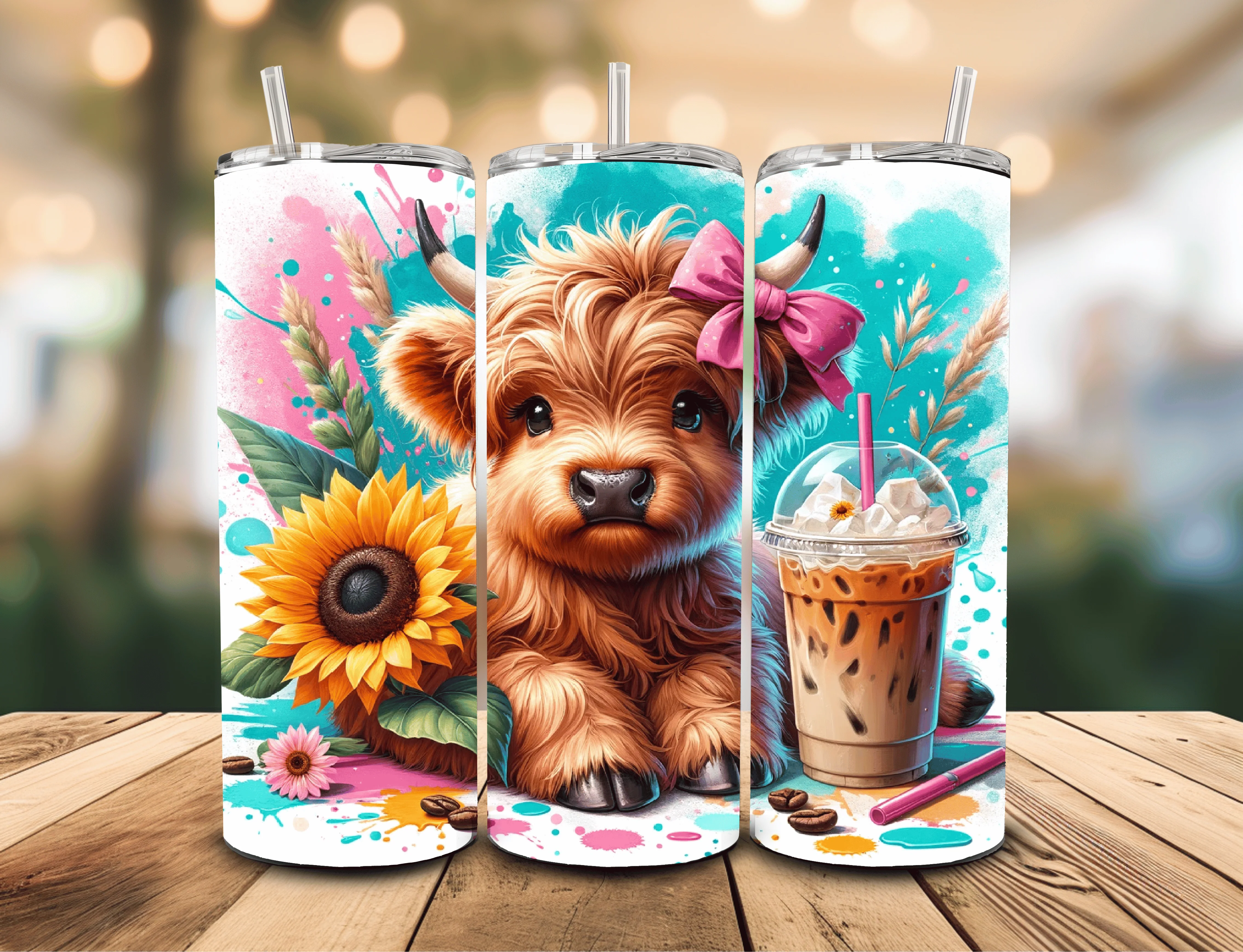 Cute Cow 20 oz Insulated Tumbler Multible Design Options - Image 3