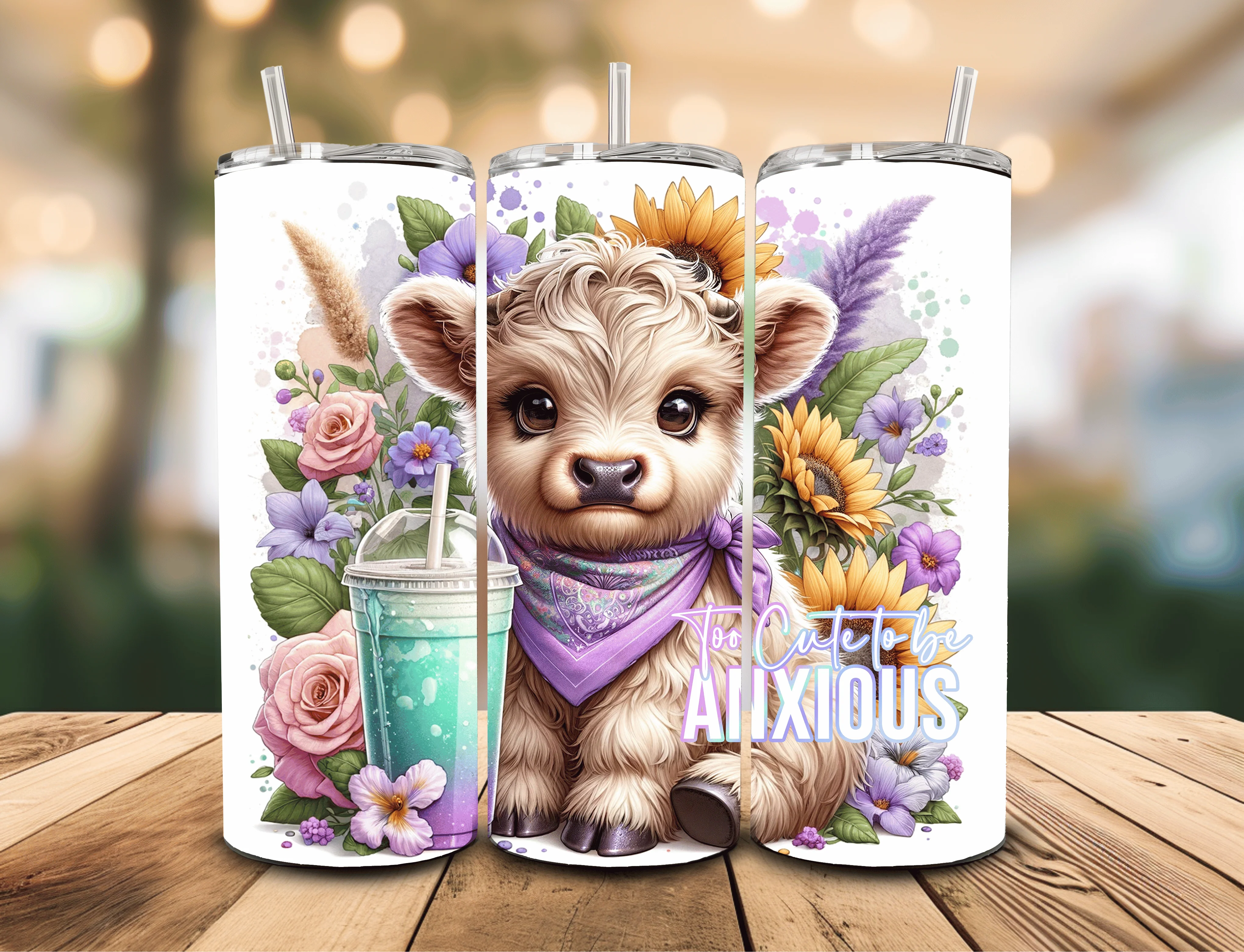 Cute Cow 20 oz Insulated Tumbler Multible Design Options - Image 6
