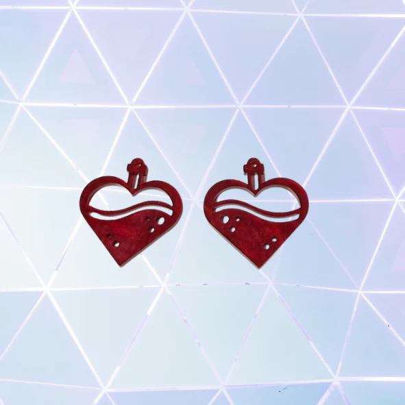 Heart Dangle Earring Blanks Pack of 5 Pairs - Image 4